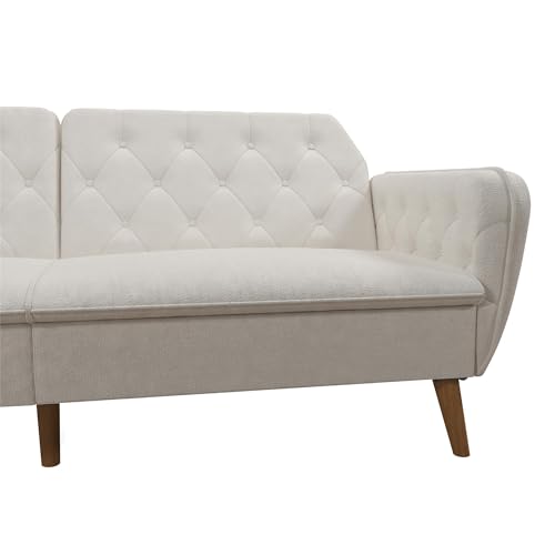Novogratz Tallulah Memory Foam Futon Couch Bed, Futon Sofa Bed - Ivory Boucle Novogratz