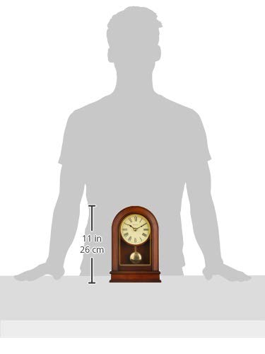 Bulova B7467 Hardwick Clock, Table top, Walnut Brown Bulova