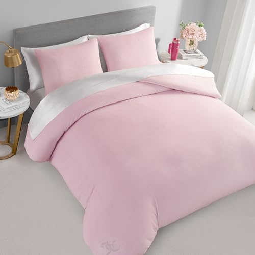 Juicy Couture Marshmallow Pink Velour King Comforter Set - 3 Piece Luxury Bedding Ensemble Juicy Couture