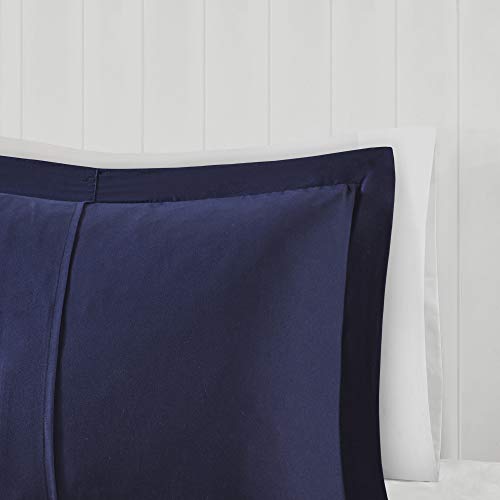Madison Park Essentials Parkston Plaid Comforter, Matching Sham, 3M Scotchguard Stain Release Cover, Hypoallergenic All Season Bedding-Set, King/California King, Navy, 3 Piece Madison Park