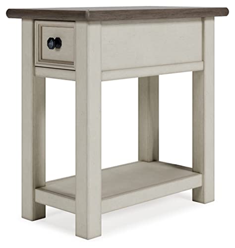Signature Design by Ashley Bolanburg Farmhouse Chair Side End Table, Light Brown & Whitewash Signature Design by Ashley