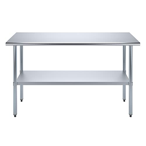 AmGood Stainless Steel Work Table with Undershelf | Food Prep NSF | Utility Work Station | (60" Length X 18" Width) AmGood