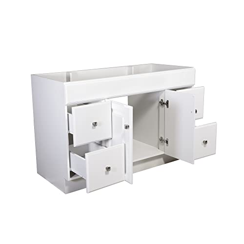 Design House Wyndham 48 Inch Bathroom Vanity, Ready to Assemble, Solid Wood, White, 597278 Design House