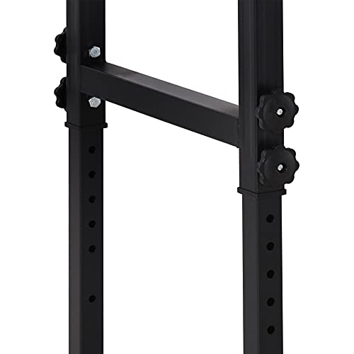 HOMCOM 59" Work Bench with Drawer, Height Adjustable Legs, Bamboo Tabletop Workstation Tool Table on Wheels for Garage, Weight Capacity 1320 Lbs, HOMCOM