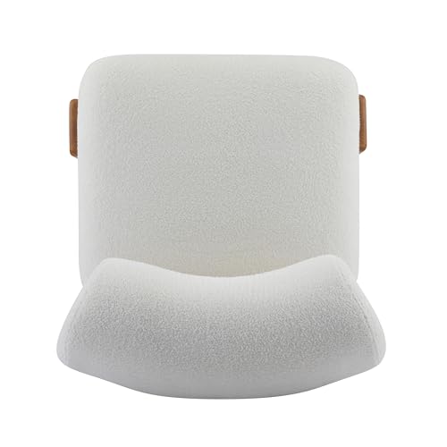 Merax 27.25" Modern Boucle Accent Chair with Solid Wood Frame and Rolled Backrest, Soft & Durable Boucle Upholstery Lounge Chair for Living Room, Bedroom, or Office, Natural+Beige Merax