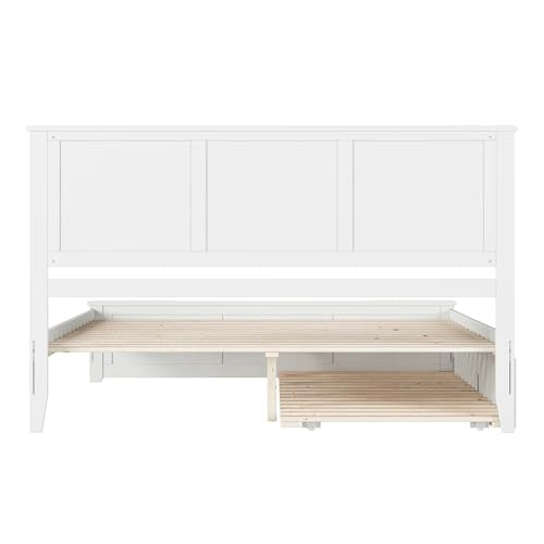 AFI, Madison King Platform Bed with Matching Footboard and Twin XL Trundle, White AFI
