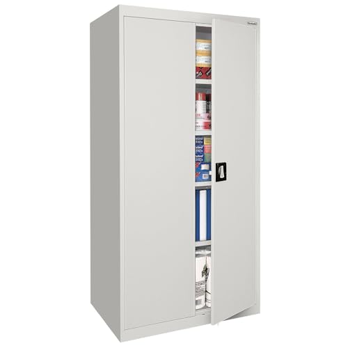 Sandusky Lee EA4R362472-05 Welded Steel Elite Storage Cabinet with Adjustable Shelves, 24" Length x 36" Width x 72" Height, Dove Gray Sandusky