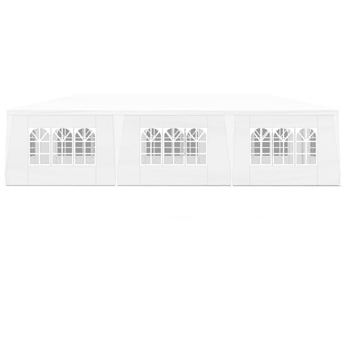 Outdoor Party Tent 10x30 Wedding White Tents for Parties, Heavy Duty Canopy Event Gazebo Shelter with 8 Removable Sidewalls Waterproof Party Wedding BBQ Events susici