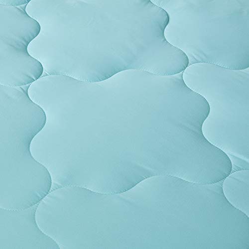 Comfort Spaces Vixie Reversible Comforter Set - Trendy Casual Geometric Quilted Cover, All Season Down Alternative Cozy Bedding, Matching Sham, Aqua/Gray, Full/Queen 3 piece Comfort Spaces