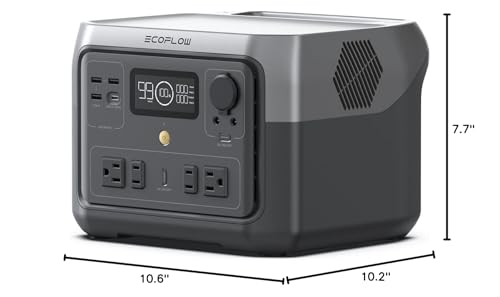 EF ECOFLOW Portable Power Station RIVER 2 Max 500, 499Wh LiFePO4 Battery/ 1 Hour Fast Charging, Up To 1000W Output Solar Generator (Solar Panel Optional) for Outdoor Camping/RVs/Home Use EF ECOFLOW