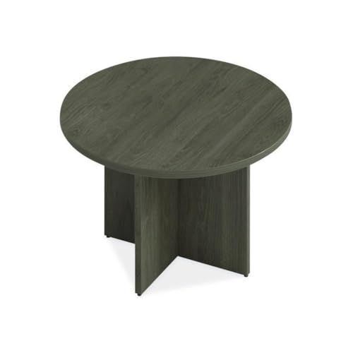 Alera Seville Round Conference Table, Round, 48" Diameter, Walnut Alera