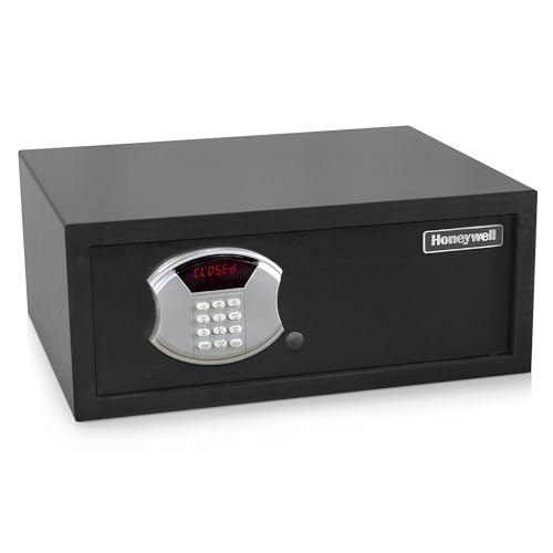 Honeywell Safes & Door Locks - Hideable Safe Box with Hotel-Style Digital Lock - Low Profile Cash Safe with LED Display - Steel Security Safe with 2 Emergency Keys Included - 1.0 CU - Black - 5105 Honeywell Safes & Door Locks