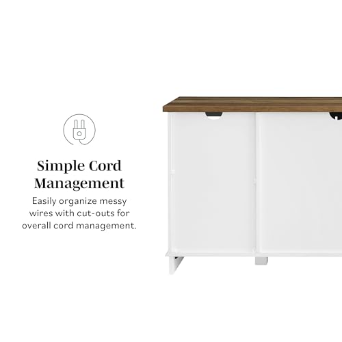 Walker Edison Richmond Modern Farmhouse Sliding Barn Door TV Stand for TVs up to 65 Inches, 58 Inch, Grey Wash Walker Edison