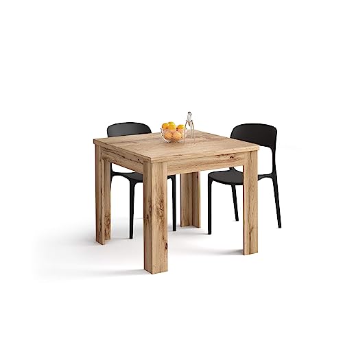 Mobili Fiver, Square extendable Dining Table, Eldorado, Rustic Wood, Made in Italy Mobili Fiver