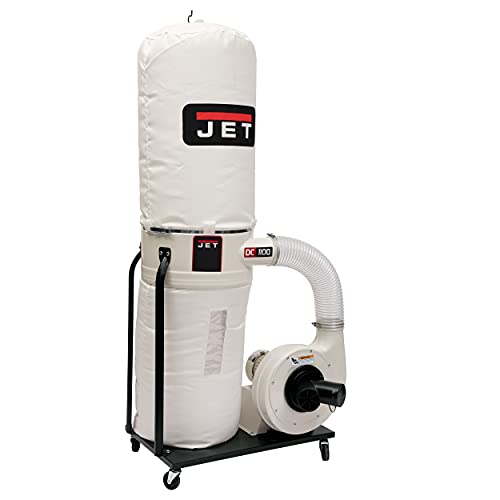 JET Vortex Cone Dust Collector, 30-Micron Bag Filter, 1-1/2 HP, 1Ph 115/230V (Model DC-1100VX-BK) Jet