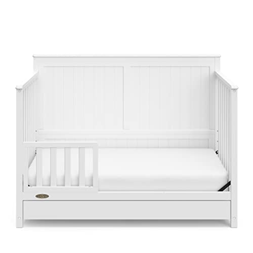 Graco Hadley 5-in-1 Convertible Crib with Drawer (White) – GREENGUARD Gold Certified, Crib with Drawer Combo, Full-Size Nursery Storage Drawer, Converts to Toddler Bed, Daybed Graco