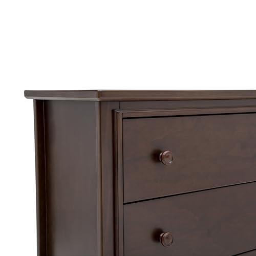 Delta Children Perry 3 Drawer Dresser with Changing Top and Interlocking Drawers, Walnut Espresso Delta Children