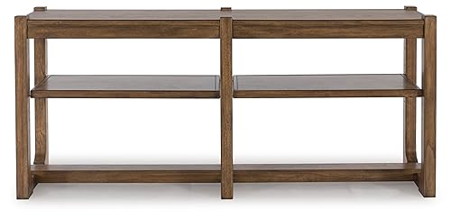 Signature Design by Ashley Cabalynn Farmhouse Sofa Table with 2 Adjustable Shelves, Light Brown Signature Design by Ashley