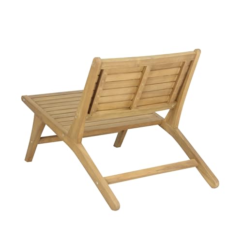 JONATHAN Y PAT2000A Leo Mid-Century Modern Wood Armless Outdoor Patio Chair Contemporary, Bohemian, Coastal, Transitional, Rustic, Natural