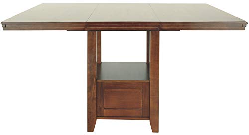 Signature Design by Ashley Ralene Traditional 36" Counter Height Dining Room Extension Table, Medium Brown Signature Design by Ashley