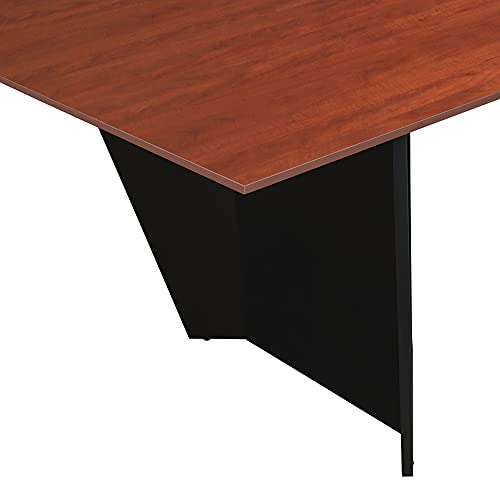 Regency Array 96" Conference Table with Built-in Power & Data Grommet – Modern Tapered Leg Design, Cable Management, Meeting & Boardroom Table Seats 4-8 People (Cherry, Black) Regency
