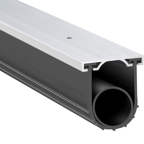 VEVOR Garage Door Seals Bottom Rubber, U Shape +O Ring Combination Garage Door Weather Stripping with Pre-drilled Aluminum Track Retainer Kit, 5/16 inch T-Ends and 3 3/4 inch Width (16 Ft, Black) VEVOR