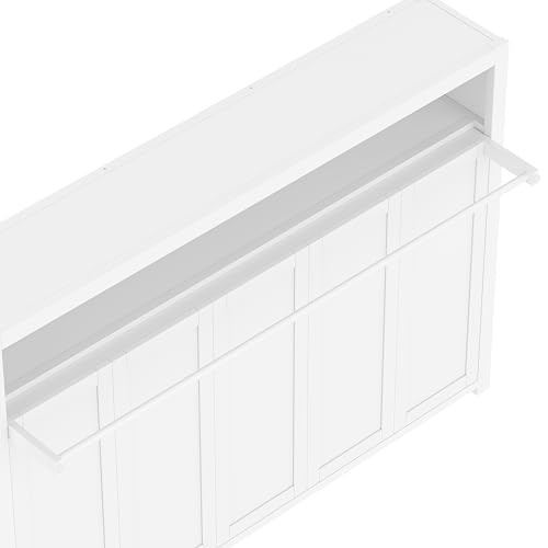 Twin Size Foldable Murphy Bed Frame with Shelf,Heavy-Duty Metal Wall Bed Cabinet, Fold into The Wall,Space-Saving Design for Bedroom,Guest Room,Home Office,White Generic