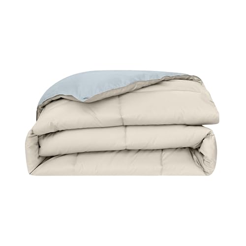 Modern Threads Down Alternative Reversible Comforter Beige/Light Blue Twin Modern Threads