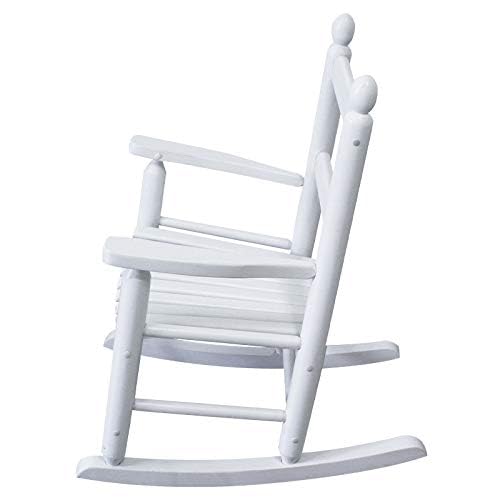 Rockingrocker - K079WT Durable White Child’s Wooden Rocking Chair/Porch Rocker - Indoor or Outdoor - Suitable for 3-7 Years Old Rockingrocker