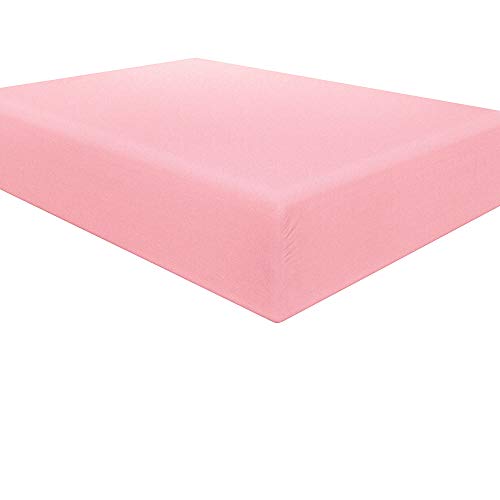 NTBAY Twin Fitted Sheet Only - Brushed Microfiber Deep Pocket Fitted Sheet - Soft, Wrinkle-Free, Fade-Resistant, Stain-Resistant, Hotel Quality Fitted Bed Sheet, Pink NTBAY