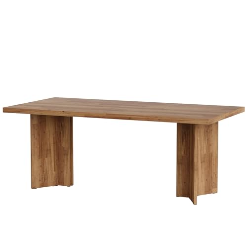 Tribesigns 63-inch Executive Desk, Vintage Office Computer Desk with Large Tabletop, Farmhouse Wood Writing Conference Table Workstation for Home Office, Study, Walnut Brown Tribesigns