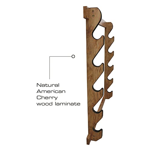 Rush Creek Creations Indoor 5 Rifle/Shotgun Wall Storage Display Rack, American Cherry Rush Creek Creations