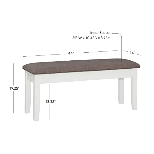 Powell Furniture Jane Storage, Antique White Dining Bench, Powell