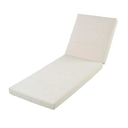 Christopher Knight Home Tory Acacia Wood Chaise Lounge Chair Outdoor, Poolside Sun Lounger Recliner, Patio Outdoor Chaise Lounge with Cushions, Adjustable Backrest Single Lounge Sofa, Beige+Teak