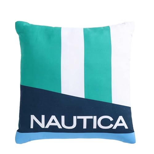Nautica Kids - Full/Queen Comforter Set, Soft Toddler Bedding with Matching Shams & Throw Pillow, Ideal Boy Room Essentials (Huck Stripe Blue, Full/Queen) Nautica