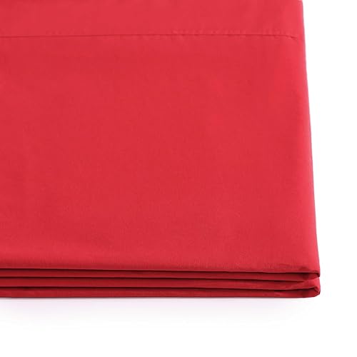 Tommy Hilfiger - Sheet Set, Cotton Percale Bedding with Matching Pillowcases, Crisp & Cool, Solid Home Essentials (Red, Queen) Tommy Hilfiger