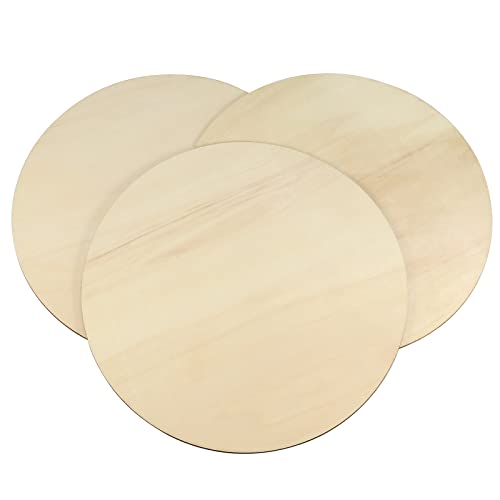 MAHIONG 20 Pack 12 Inch 1/8 Thick Round Wood Circles, Natural Premium Unfinished Wood Circles Wood Rounds, Wood Circles for Crafts Door Hangers Acrylic Painting MAHIONG