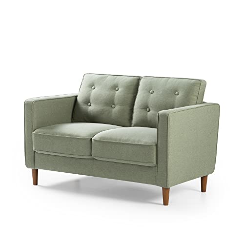 ZINUS Lauren Loveseat, Button Tufted Cushions, Easy, Tool-Free Assembly, Pear Green Zinus
