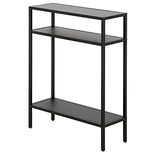 Henn&Hart 22" Wide Rectangular Console Table with Metal Shelves in Blackened Bronze, Entryway Table, Accent Table for Living Room, Hallway Henn&Hart