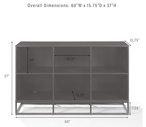 Crosley Furniture Enzo 6 Cube Record Storage Media Player Stand, Vinyl Records Holder, Black Crosley Furniture