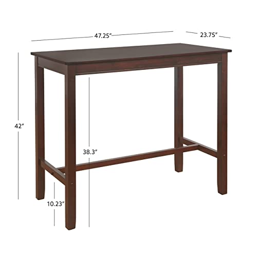 Linon Espresso 42 inch Bar Height Pub Claridge Table Linon