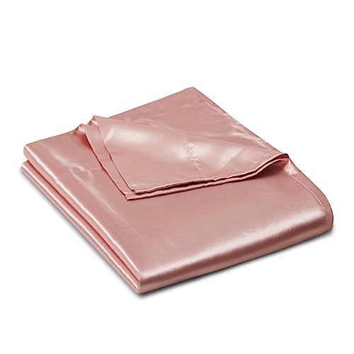 Ersmak Satin Flat Sheet Only, Single Flat Sheet Queen, Luxury & Ultra Soft Silky Bedding Top Sheet for Queen Mattress - Champagne Ersmak
