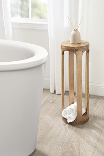 Kate and Laurel Dahl Modern Wooden Decorative Drink Table for Plant Display and Item Storage, 8x8x23, Natural Kate and Laurel