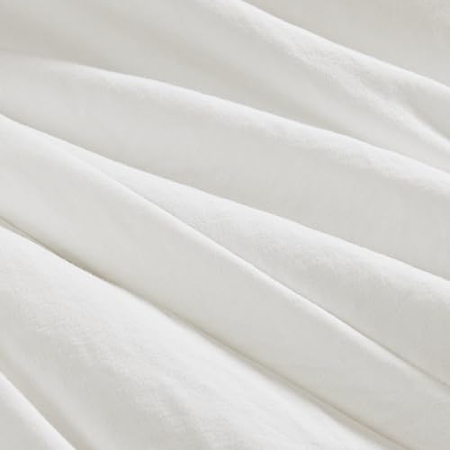 WRENSONGE Queen Comforter Set - 3 Pieces Prewashed White Comforter Soft Lightweight Bedding for All Seasons, Fluffy Down Alternative Comforter Queen Size with 2 Pillow Shams WRENSONGE