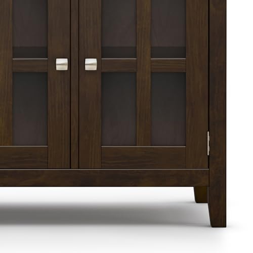 SIMPLIHOME Acadian SOLID WOOD and Pine Rectangle Transitional Large Sideboard Buffet for The Dining Room and Kitchen, 60 inch, Brunette Brown SIMPLIHOME