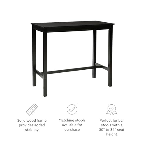 Linon 42 inch Bar Height Pub Claridge Table, Black Linon