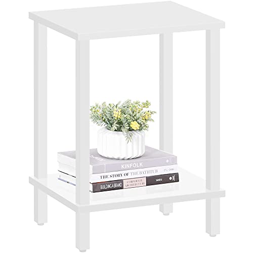 TUTOTAK End Table, Side Table, Nightstand, 2-Tier Storage Shelf, Sofa Side Table for Small Space, Living Room, Bed Room V1TB01BW034 TUTOTAK