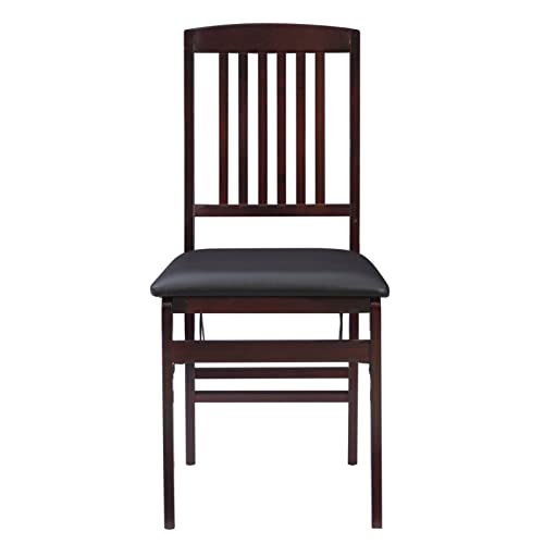 Linon Darwin Mission Back Folding Chair in a Set of Two, Espresso Linon