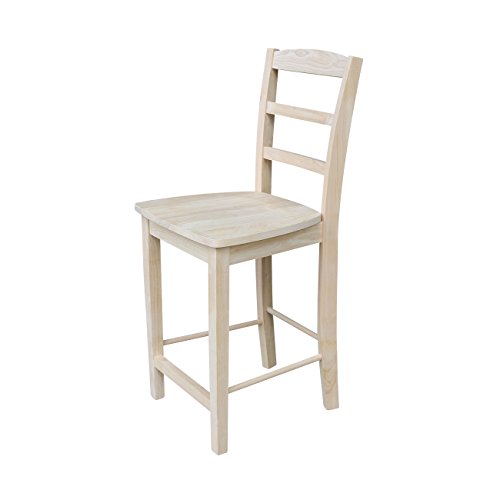 International Concepts 24-Inch Madrid Counter Stool, Unfinished IC International Concepts