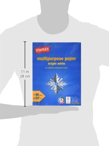 Staples Multipurpose Paper, 8 1/2" x 11", Bright White, Ream STAPLES